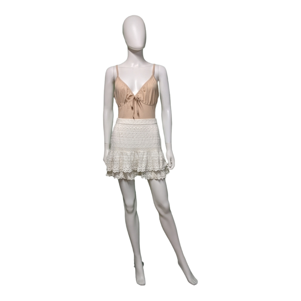 H&M Lace Skirt Cream 4